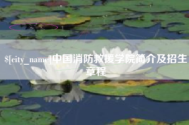 新沂中国消防救援学院简介及招生章程