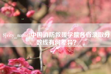 新沂中国消防救援学院各省录取分数线有何差异？