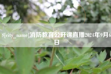 新沂消防教育公开课直播2024年9月6日