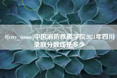 新沂中国消防救援学院2021年四川录取分数线是多少