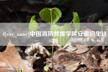 新沂中国消防救援学院安徽招生计划