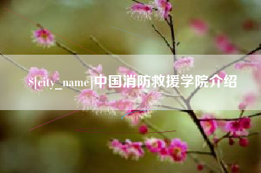 新沂中国消防救援学院介绍