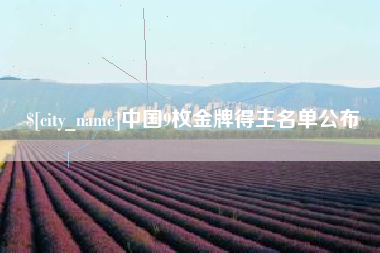 新沂中国9枚金牌得主名单公布