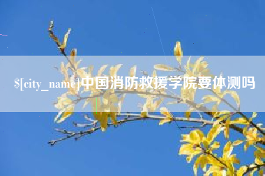 新沂中国消防救援学院要体测吗