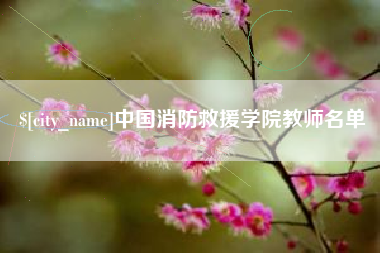新沂中国消防救援学院教师名单