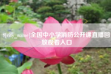 新沂全国中小学消防公开课直播回放观看入口