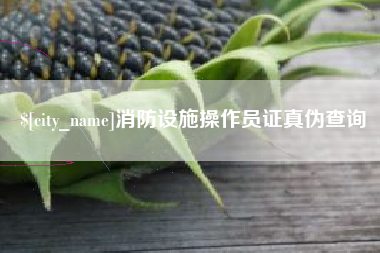 新沂消防设施操作员证真伪查询