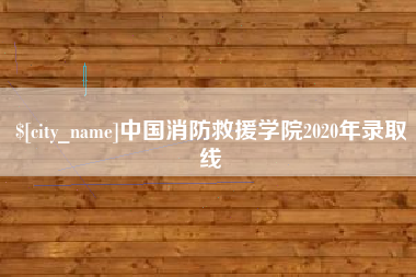 新沂中国消防救援学院2020年录取线