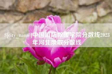 新沂中国消防救援学院分数线2023年河北录取分数线