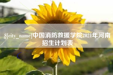 新沂中国消防救援学院2021年河南招生计划表