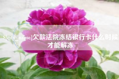新沂欠款法院冻结银行卡什么时候才能解冻