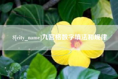 新沂九宫格数字填法和规律