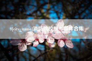 新沂消防院校报考条件合集